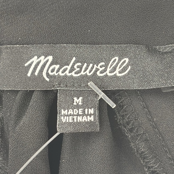 Madewell Turtleneck Long-Sleeve Top in Chiffon in True black size M NWT NT228 - Picture 10 of 15